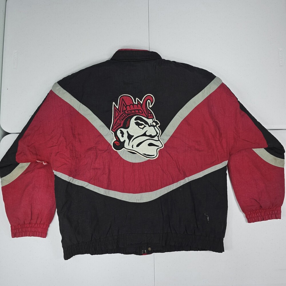Bad Cond Vintage 90s Apex NCAA San Diego State Aztecs Full Zip Quilted Jacket L